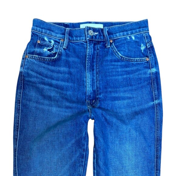 MOTHER SUPERIOR HIGH WAISTED SMOKING DOUBLE IN BROKEN RECORD ANKLE JEANS SZ. 26" - Picture 3 of 6